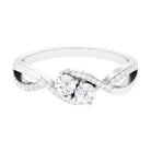 Rosec Jewels-Two Stone Cubic Zirconia Infinity Engagement Ring