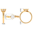 Rosec Jewels-Round Moissanite Flower Ring in Gold Bypass Shank