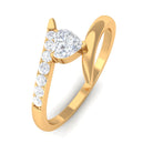 Rosec Jewels-0.50 CT Heart Moissanite Bypass Promise Ring in Gold