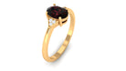 Rosec Jewels-1.5 CT Oval Garnet Engagement Ring with Diamond Trio