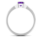 Rosec Jewels-Oval Amethyst Solitaire Engagement Ring with Diamond Accent