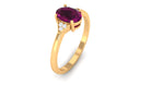 Rosec Jewels-1 CT Oval Rhodolite Solitaire Ring with Diamond Accent