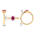 Rosec Jewels-1.25 CT Oval Pink Tourmaline Solitaire Ring with Diamond Accent