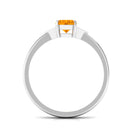 Rosec Jewels-3/4 CT Oval Fire Opal Solitaire Ring with Diamond Accent