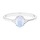 Rosec Jewels-1 CT Oval Moonstone Solitaire Ring with Diamond Accent