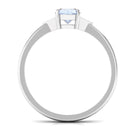 Rosec Jewels-1 CT Oval Moonstone Solitaire Ring with Diamond Accent