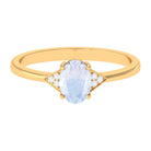 Rosec Jewels-1 CT Oval Moonstone Solitaire Ring with Diamond Accent