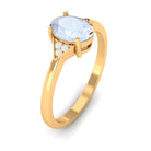 Rosec Jewels-1 CT Oval Moonstone Solitaire Ring with Diamond Accent