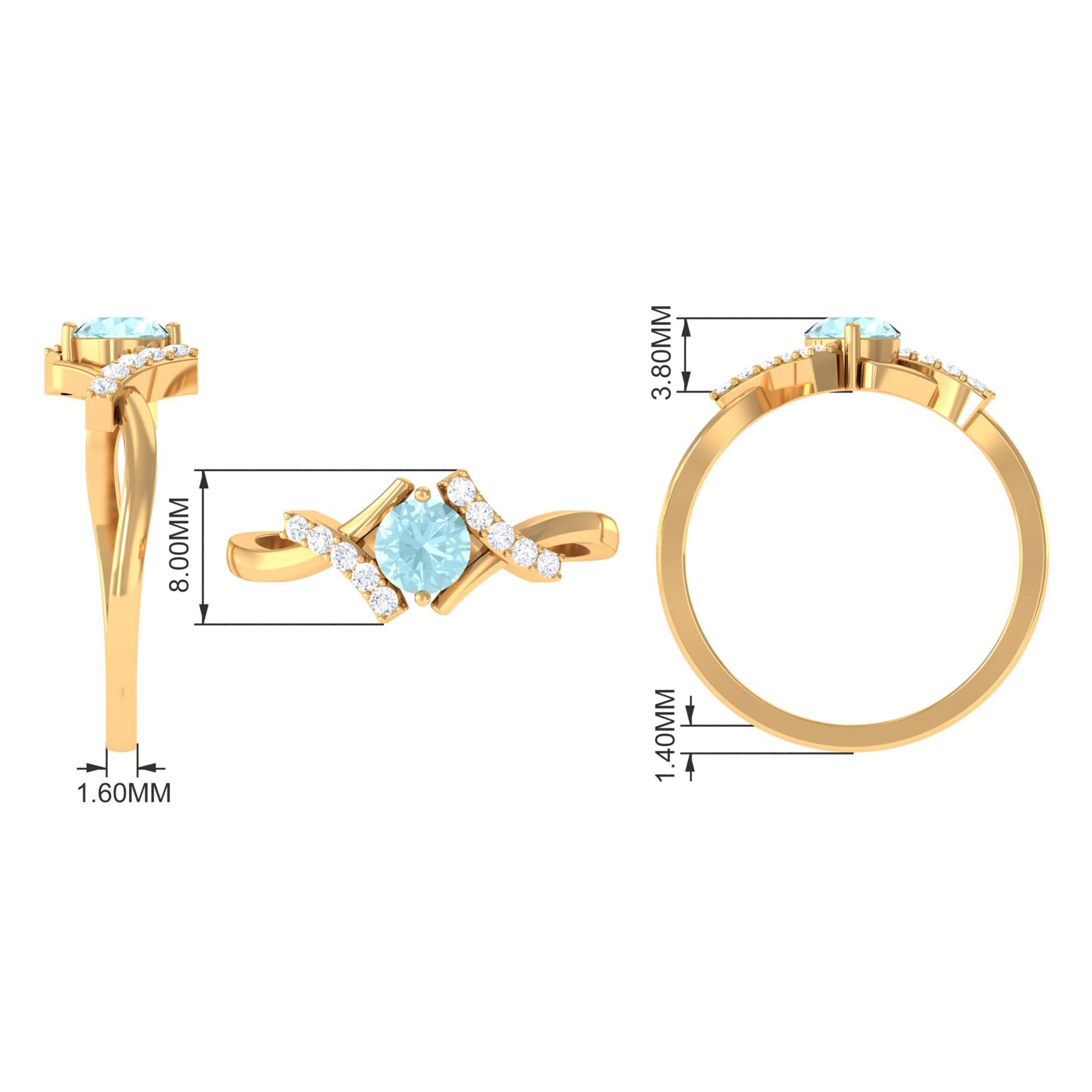 Rosec Jewels-Sky Blue Topaz and Diamond Designer Promise Ring