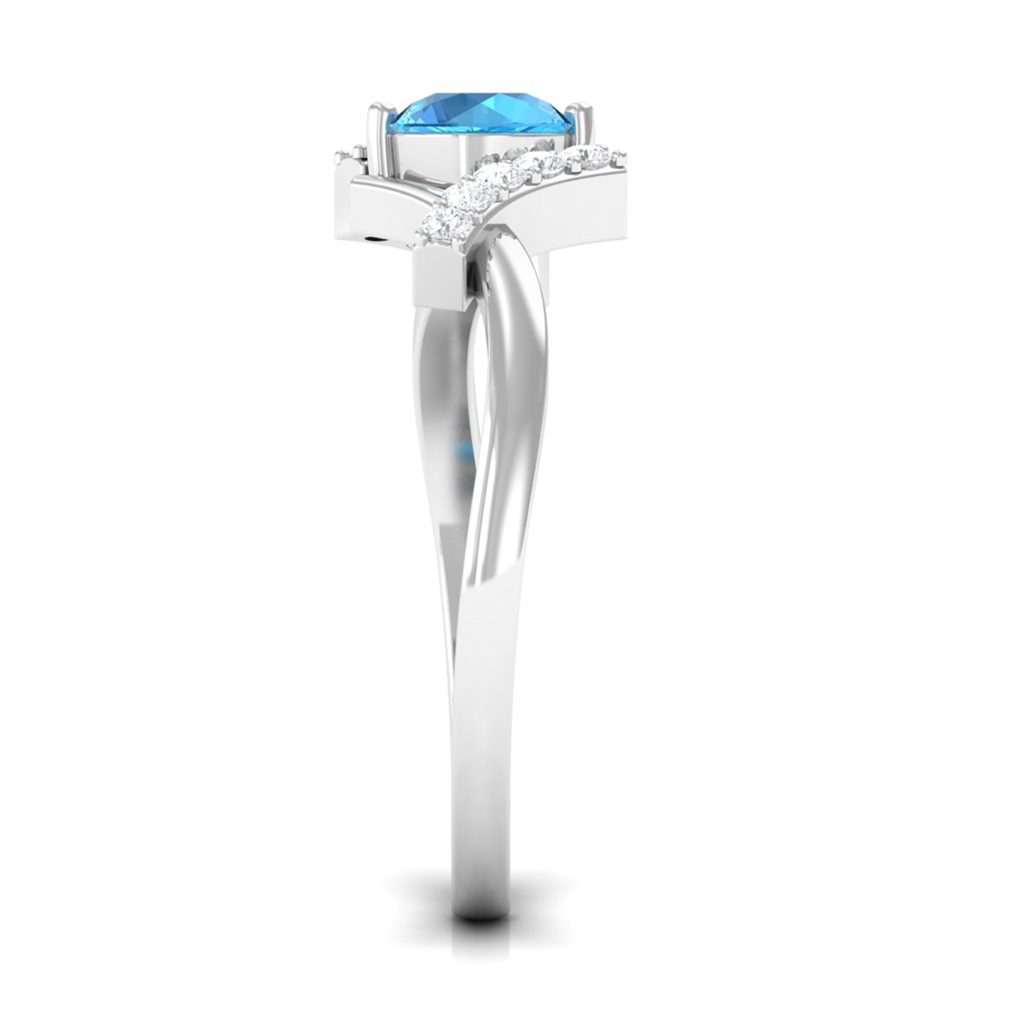 Rosec Jewels-Swiss Blue Topaz and Diamond Designer Promise Ring