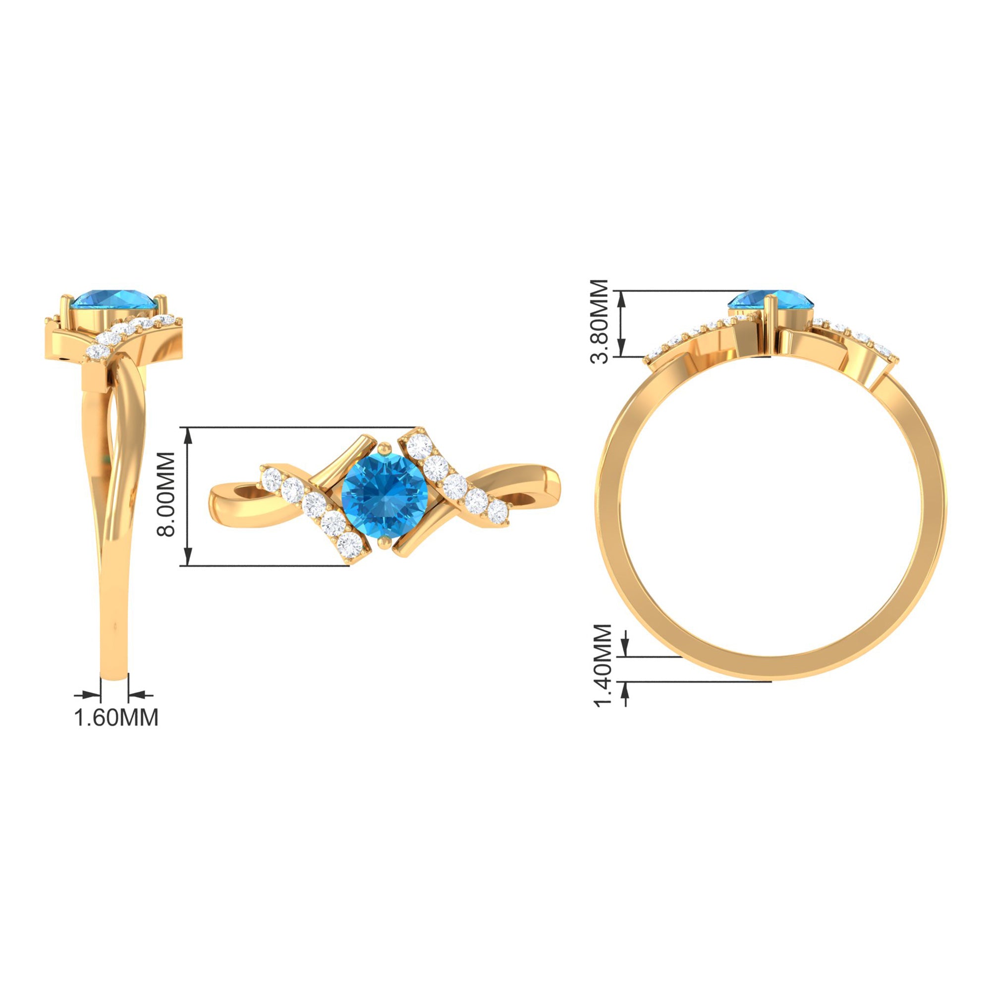 Rosec Jewels-Swiss Blue Topaz and Diamond Designer Promise Ring