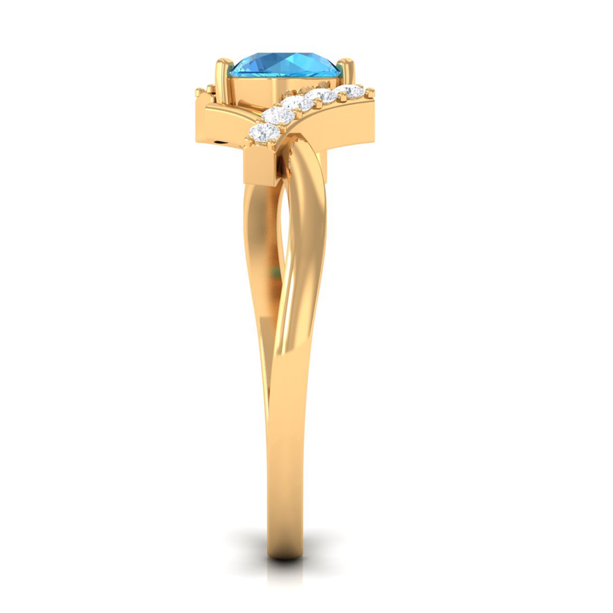 Rosec Jewels-Swiss Blue Topaz and Diamond Designer Promise Ring