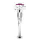 Rosec Jewels-0.75 CT Rhodolite Engagement Ring with Diamond Accent