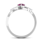 Rosec Jewels-0.75 CT Rhodolite Engagement Ring with Diamond Accent