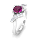 Rosec Jewels-0.75 CT Rhodolite Engagement Ring with Diamond Accent