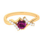 Rosec Jewels-0.75 CT Rhodolite Engagement Ring with Diamond Accent