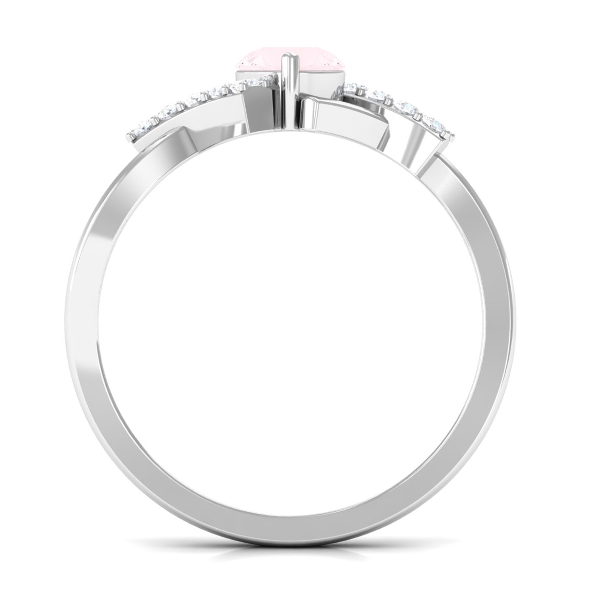 Rosec Jewels-Rose Quartz and Diamond Designer Engagement Ring