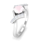 Rosec Jewels-Rose Quartz and Diamond Designer Engagement Ring