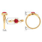 Rosec Jewels-Solitaire Created Ruby Bypass Promise Ring with Diamond Accent