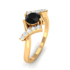 Rosec Jewels-Black Onyx and Diamond Designer Engagement Ring