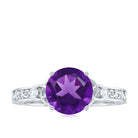 Rosec Jewels-Solitaire Amethyst Celtic Knot Ring with Diamond