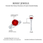 Rosec Jewels-Solitaire Created Ruby Celtic Knot Ring with Diamond