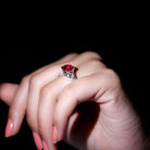 Rosec Jewels-Solitaire Created Ruby Celtic Knot Ring with Diamond