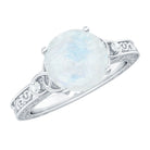 Rosec Jewels-1 CT Solitaire Moonstone Celtic Knot Ring with Diamond