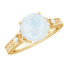 Rosec Jewels-1 CT Solitaire Moonstone Celtic Knot Ring with Diamond