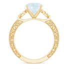 Rosec Jewels-1 CT Solitaire Moonstone Celtic Knot Ring with Diamond