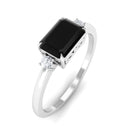 Rosec Jewels-1.25 CT Black Diamond East West Engagement Ring with Diamond