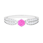 Rosec Jewels-Solitaire Pink Sapphire and Diamond Engagement Ring