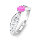 Rosec Jewels-Solitaire Pink Sapphire and Diamond Engagement Ring