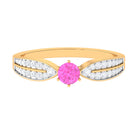 Rosec Jewels-Solitaire Pink Sapphire and Diamond Engagement Ring