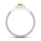 Rosec Jewels-Split Shank Yellow Sapphire and Diamond Halo Engagement Ring