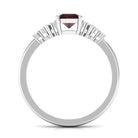 Rosec Jewels-Octagon Cut Garnet and Diamond Solitaire Engagement Ring