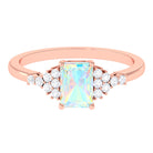 Rosec Jewels-Octagon Cut Ethiopian Opal and Diamond Solitaire Engagement Ring