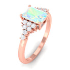 Rosec Jewels-Octagon Cut Ethiopian Opal and Diamond Solitaire Engagement Ring