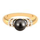 Rosec Jewels-8.75 CT Tahitian Pearl and Diamond Engagement Ring