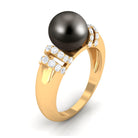 Rosec Jewels-8.75 CT Tahitian Pearl and Diamond Engagement Ring