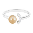 Rosec Jewels-Classic South Sea Pearl and Diamond Cuff Engagement Ring