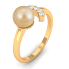 Rosec Jewels-Classic South Sea Pearl and Diamond Cuff Engagement Ring