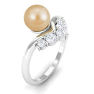 Rosec Jewels-Minimal South Sea Pearl and Diamond Chevron Engagement Ring