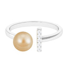 Rosec Jewels-South Sea Pearl and Diamond Modern Cuff Engagement Ring