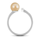 Rosec Jewels-South Sea Pearl and Diamond Modern Cuff Engagement Ring