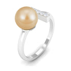 Rosec Jewels-South Sea Pearl and Diamond Modern Cuff Engagement Ring