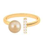 Rosec Jewels-South Sea Pearl and Diamond Modern Cuff Engagement Ring