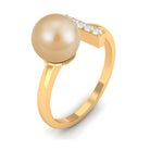 Rosec Jewels-South Sea Pearl and Diamond Modern Cuff Engagement Ring