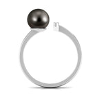 Rosec Jewels-Tahitian Pearl and Diamond Modern Cuff Engagement Ring