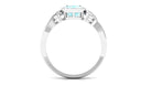 Rosec Jewels-2 CT Vintage Style Cushion Sky Blue Topaz Solitaire Ring in Bezel Setting